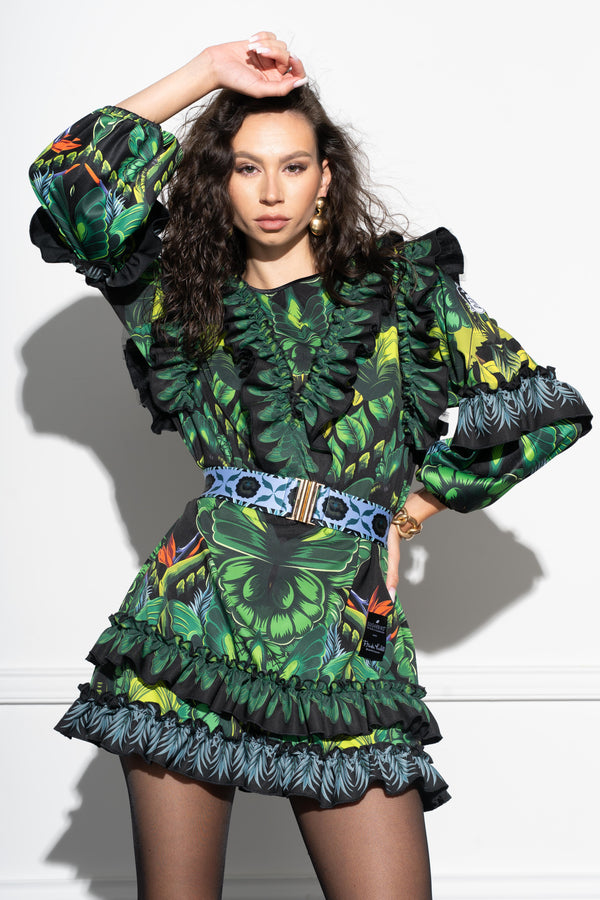 Theon <tc>Frida</tc> Tropical Banana dress