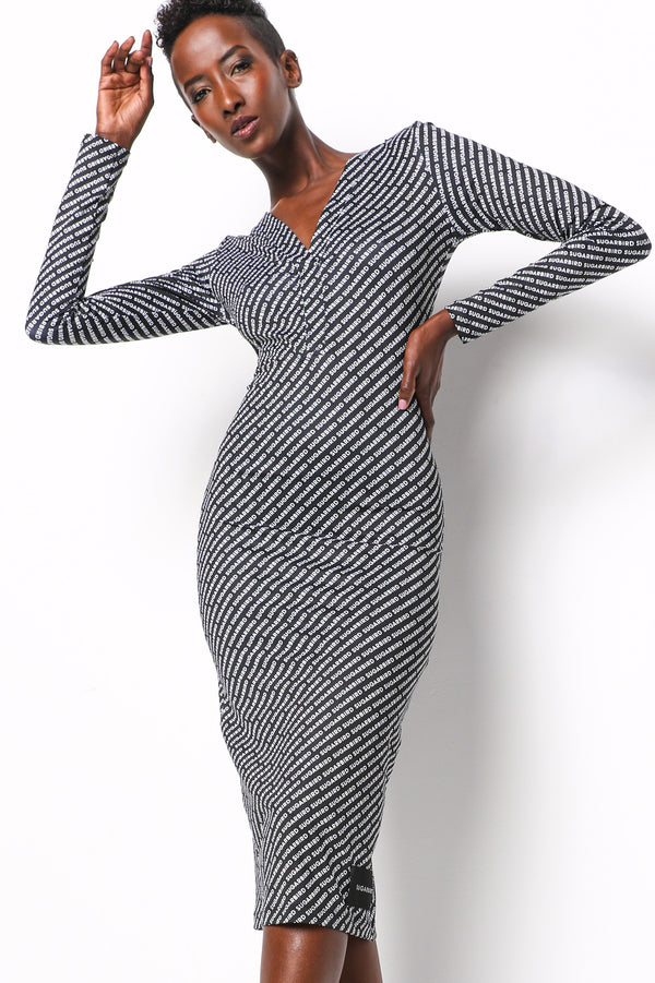 Gemma Monogram black dress