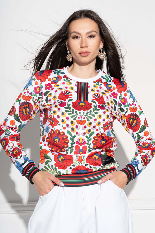 Forcett Matyó White sweater