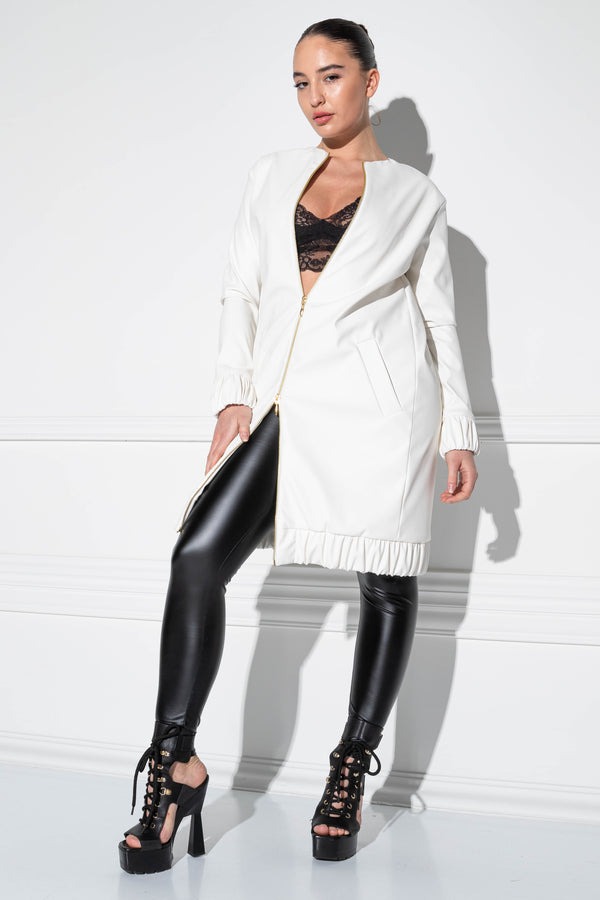 Allegar Vegan Leather white jacket