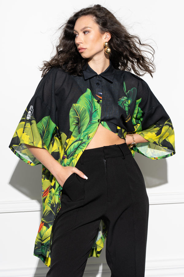 Dali <tc>Frida</tc> Tropical Banana shirt dress