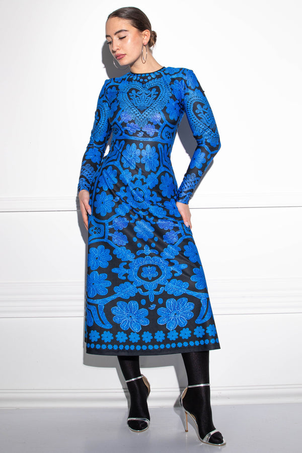 Tilla Kalotaszeg Blue dress