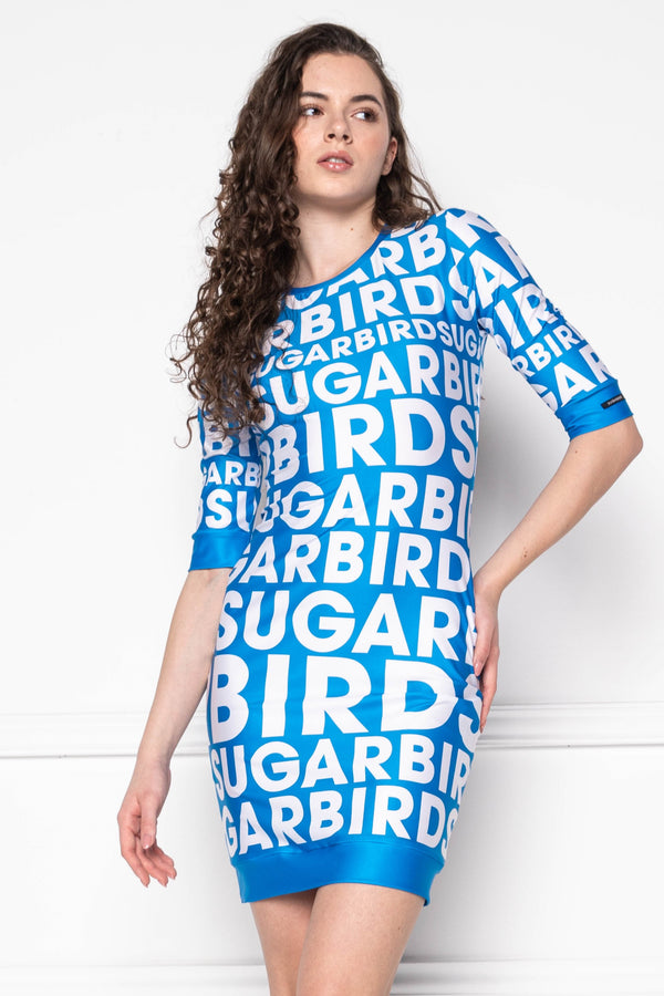 Ronani Color Monogram Blue Dress