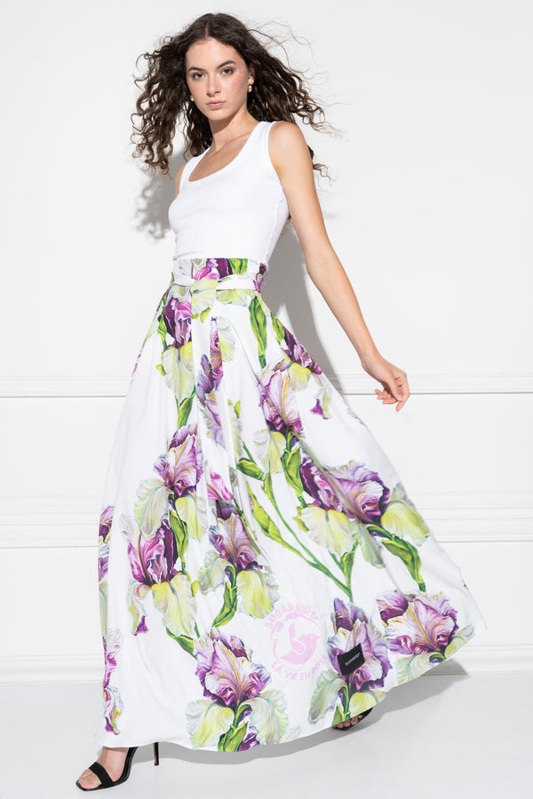 Record la vie en tulip white skirt