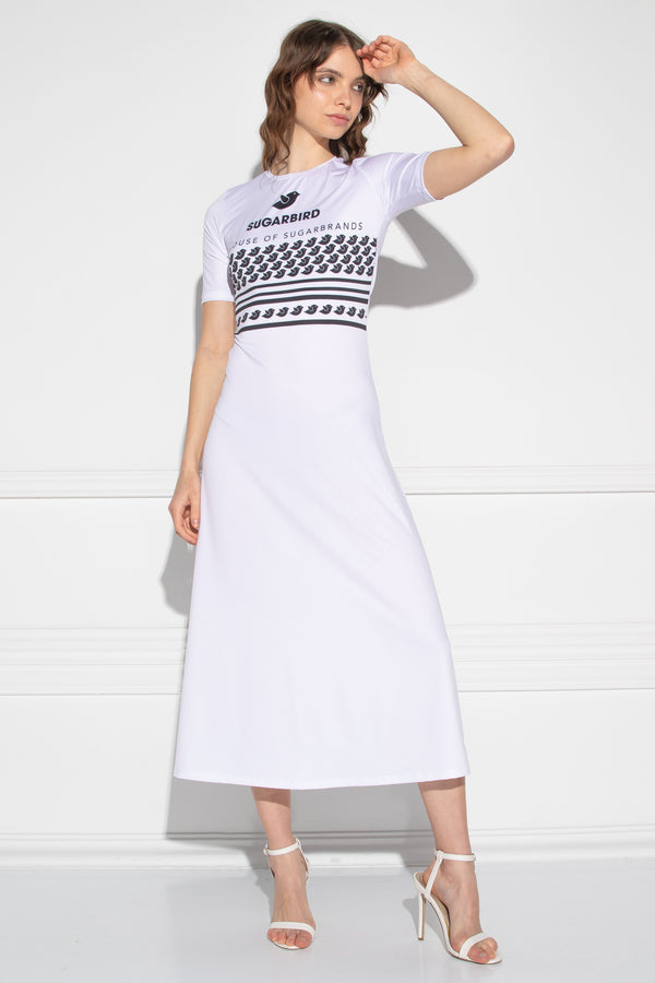 Tilla Black & White Monogram Dress