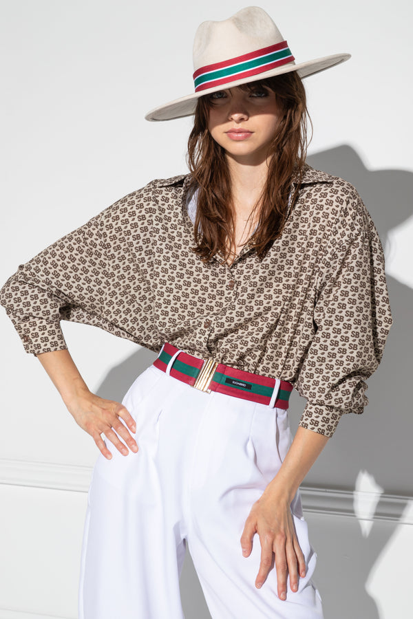 Herta Small Monogram Beige shirt