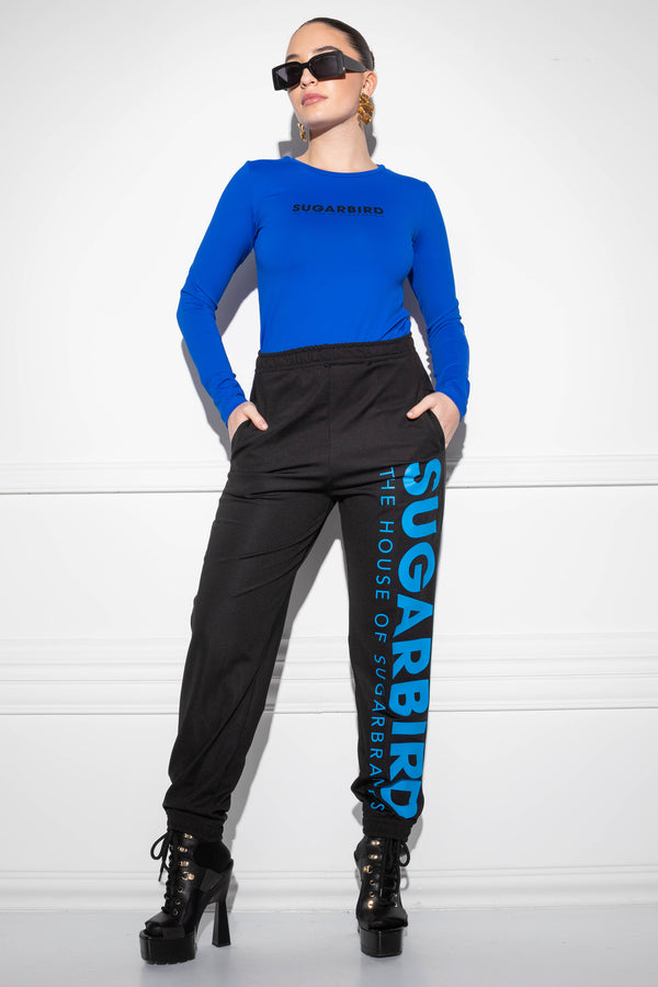 Nena black jogger blue top