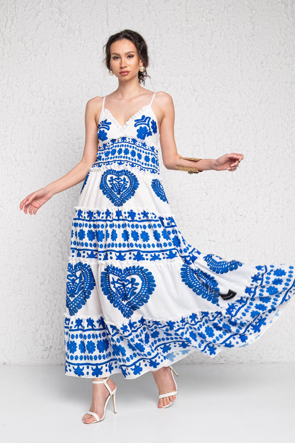 Halina-Hedi <tc>Kalotaszeg</tc> Blue white dress