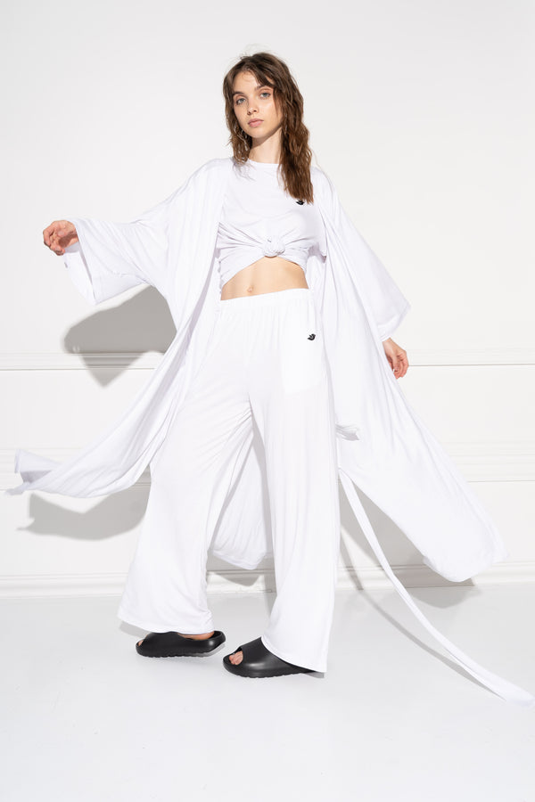 Bolsilo Monogram fehér kimono
