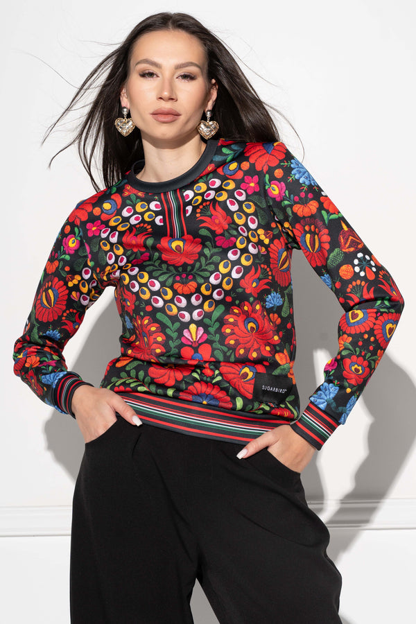 Forcett Matyó Black sweater