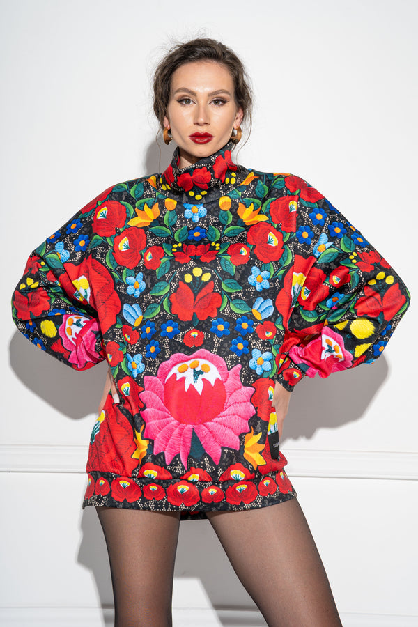 Boogie <tc>Kalocsa</tc> Pink Flower Sweater