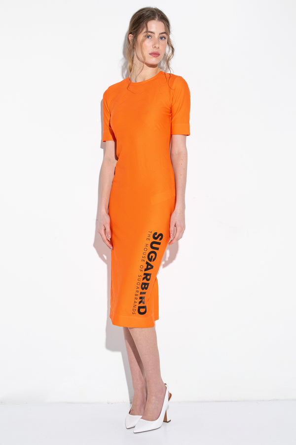 Ama Color Monogram orange dress