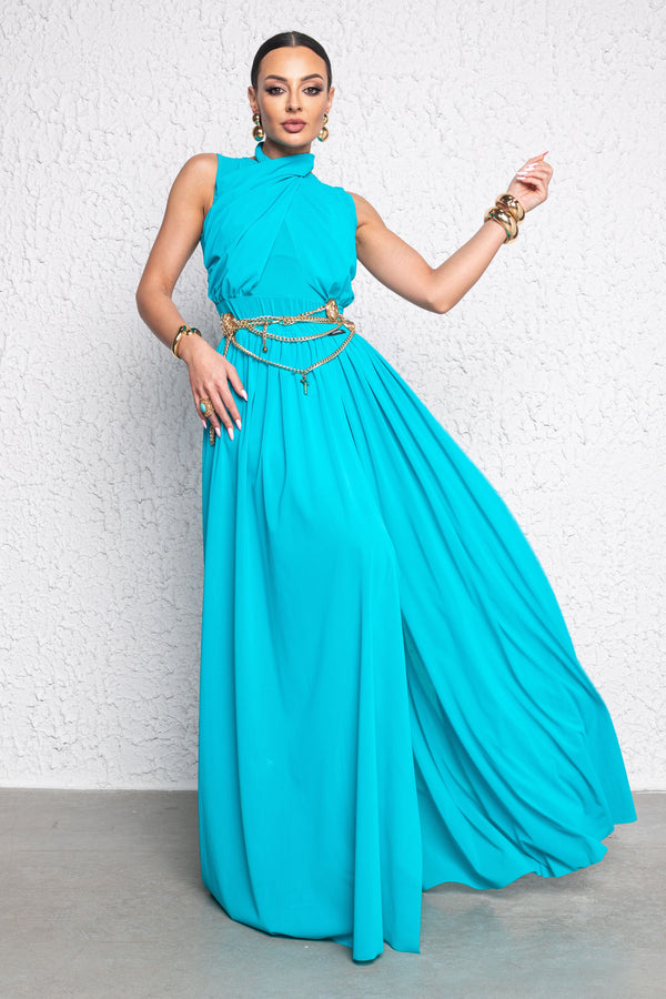 Cesar Moon turquoise dress