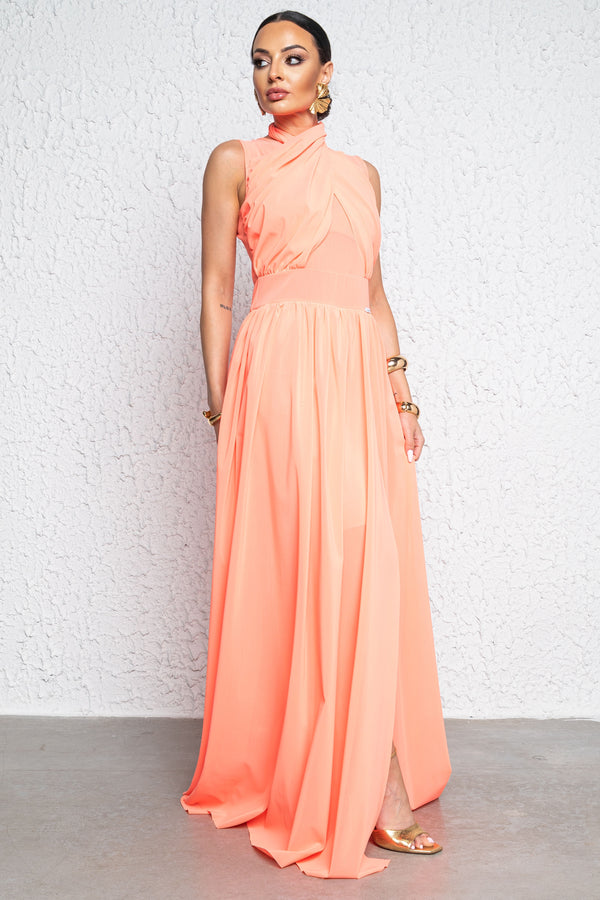 Cesar Moon coral dress