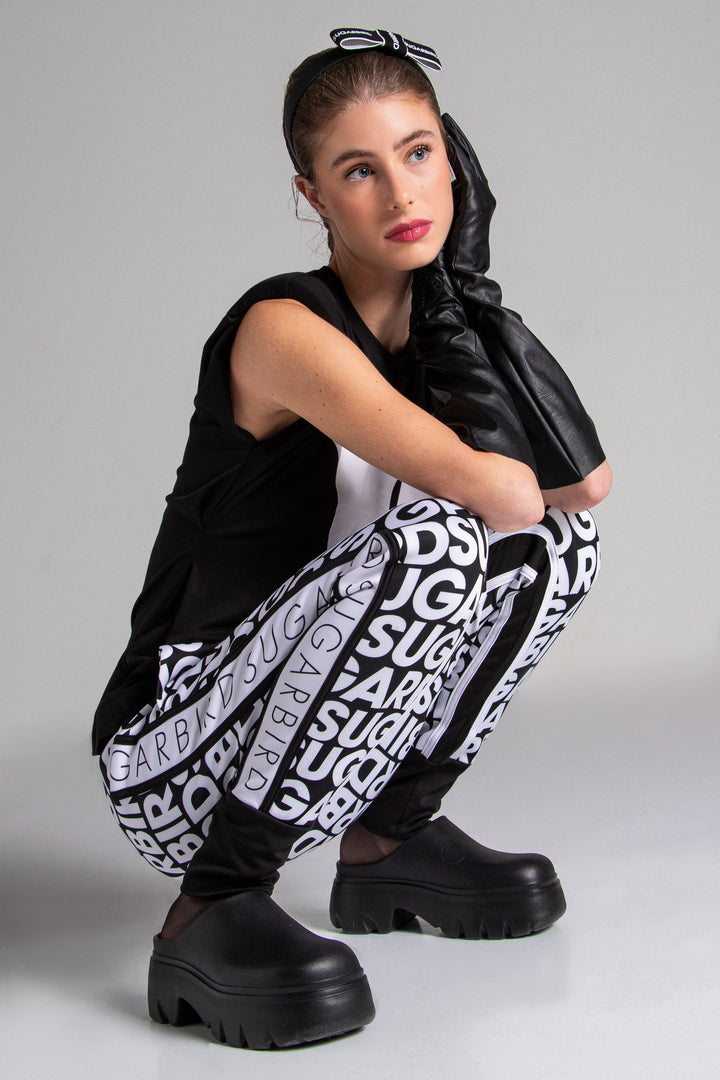 Damira Black&White feliratos nadrág-0