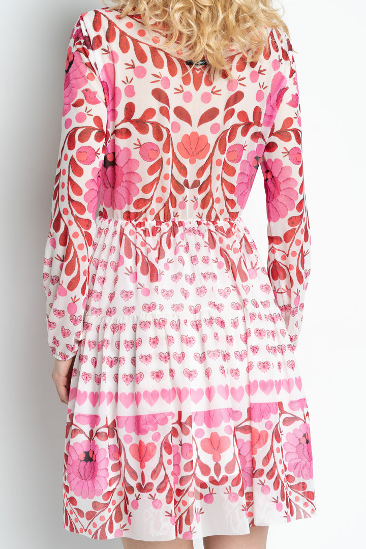 Jozefa Black&Pink Matyó rózsaszín ruha-2